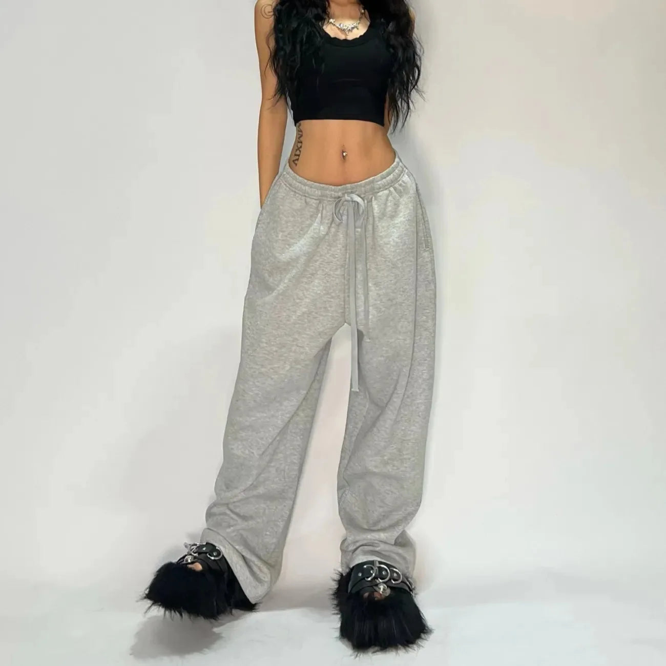 Striped Jogger Pants – Unisex Loose Straight Leg Sweatpants