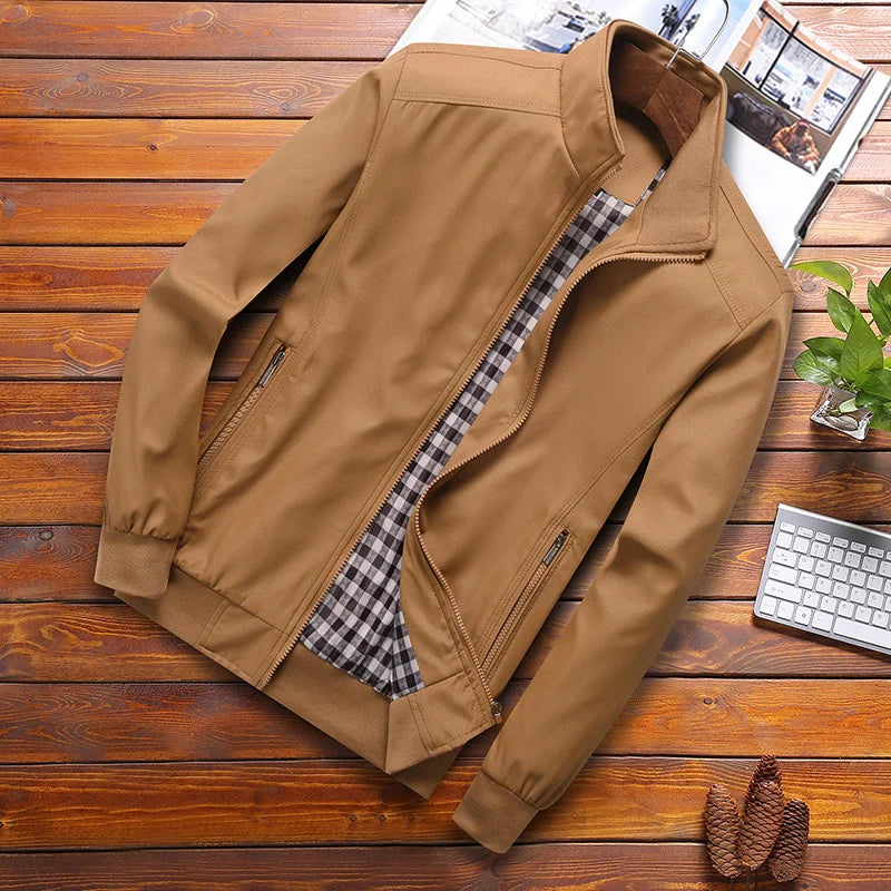 Men's Slim Fit Bomber Jacket – Casual Zip-Up Baseball Jacket