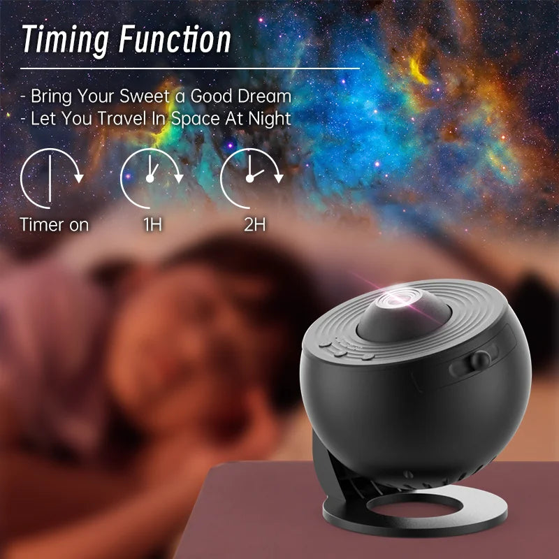 Galaxy Projector Night Light with 13 Film Discs – Rotating Planetarium Lamp