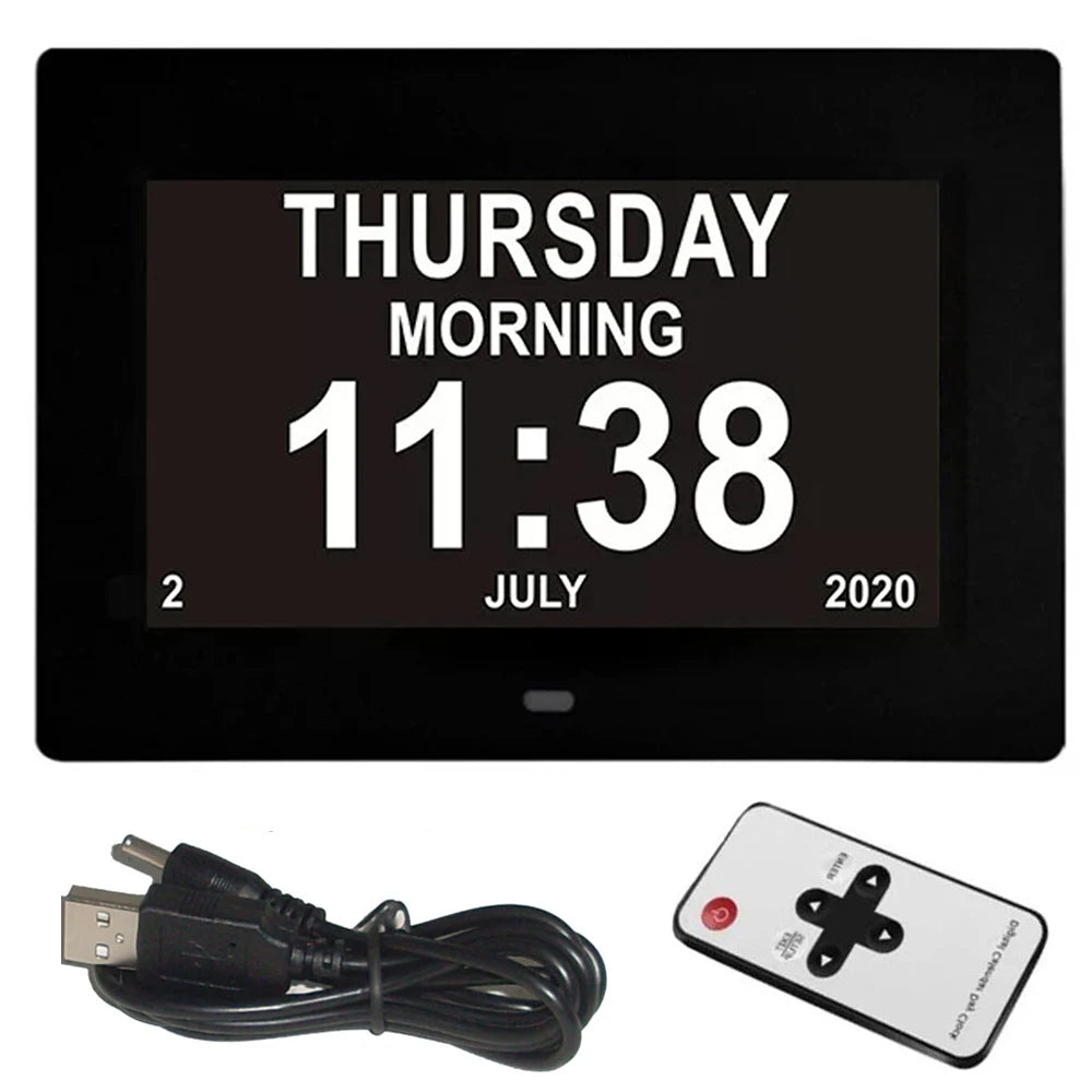 Digital Calendar Clock with 12 Alarms & Medicine Reminder for Elderly