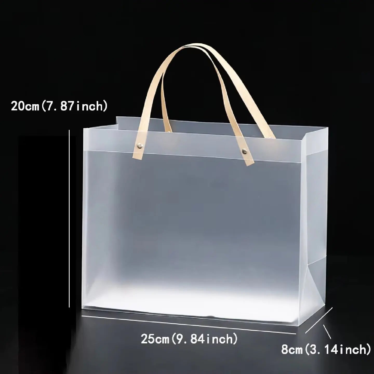 Frosted Transparent Plastic Gift Bags with Handles (10pcs)