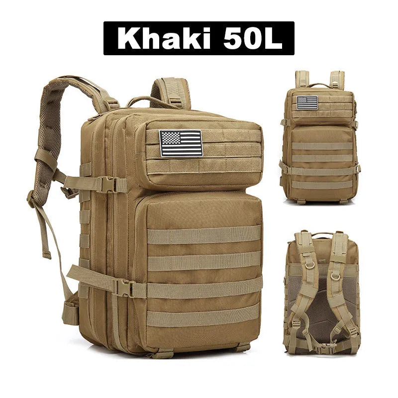 50L Tactical MOLLE Backpack – Waterproof Military Rucksack for Men