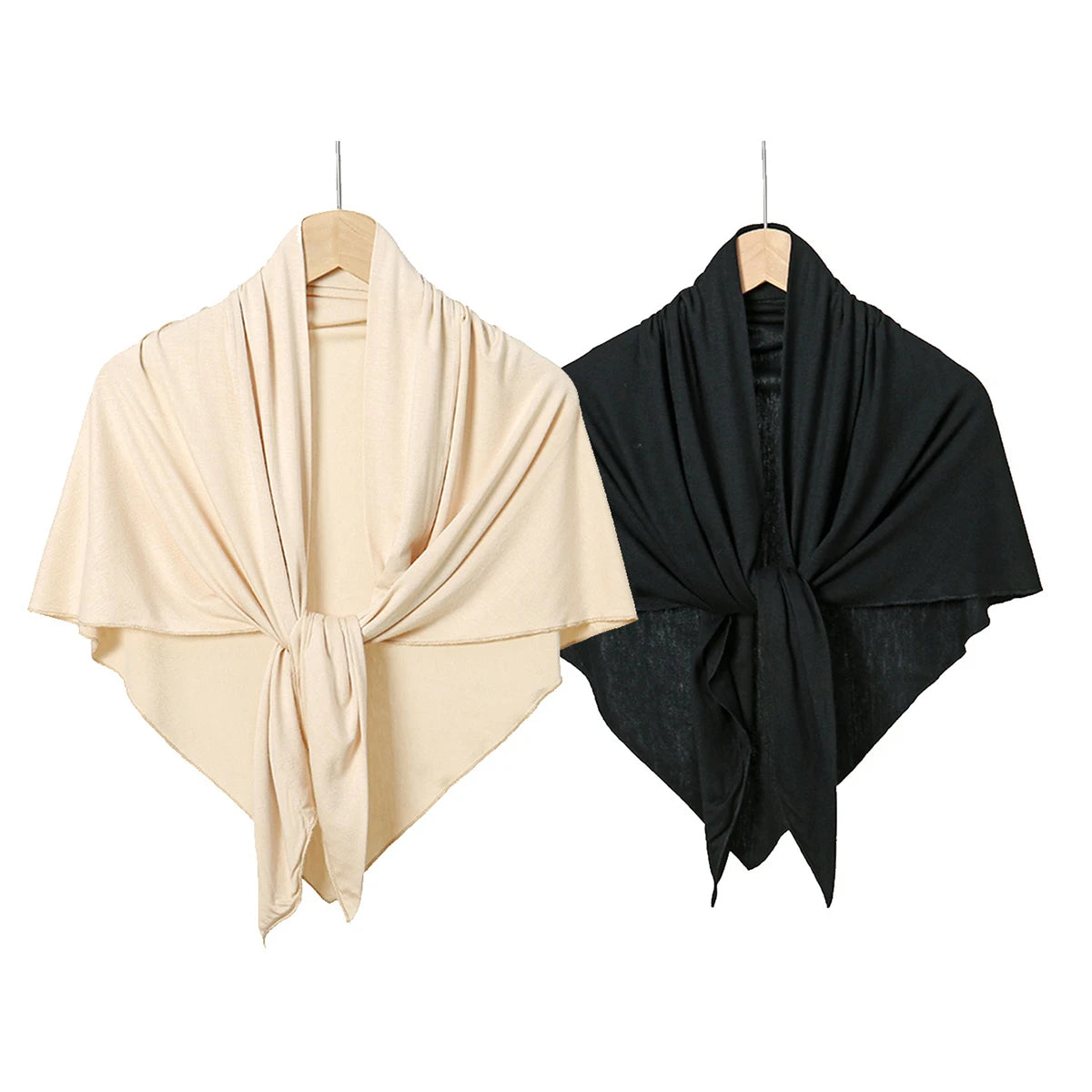 Cotton Triangle Hijab Scarf with Bow Detail – Muslim Women's Wrap