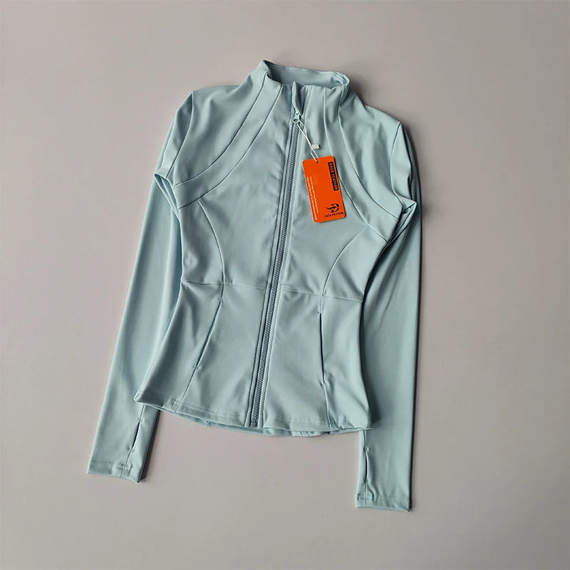 Women's Zip-Up Athletic Jacket – Long Sleeve Workout Coat