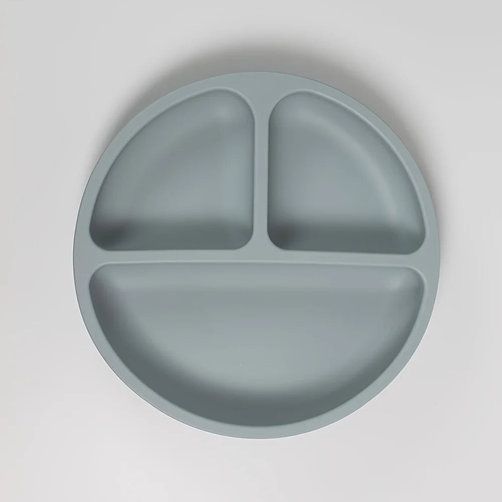 Silicone Baby Suction Plate – Divided Sections with Lid