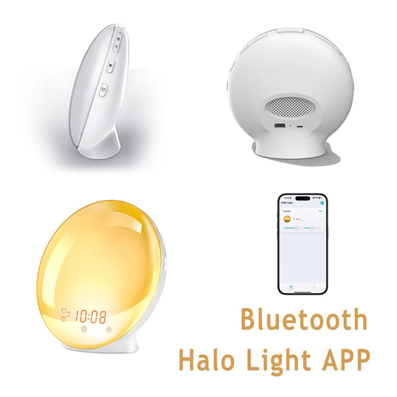 Sunrise Wake-Up Light Alarm Clock with FM Radio & 7 Colors