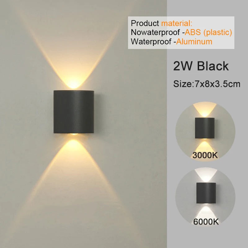 LED Wall Sconce Up Down Light – Modern Indoor Outdoor Wall Lamp