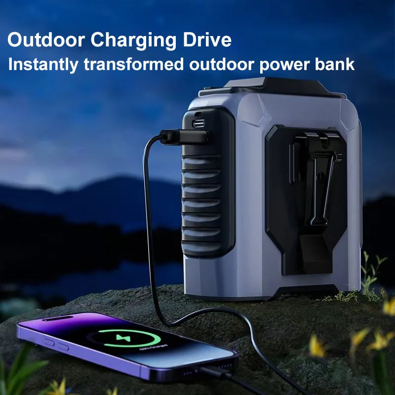 Waist Clip Fan Portable Hands-Free Fan with Power Bank & LED