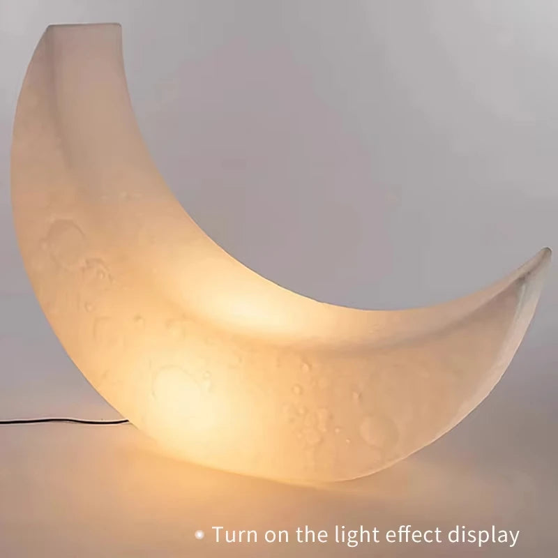 Nordic Crescent Moon Floor Lamp with Lounge Chair