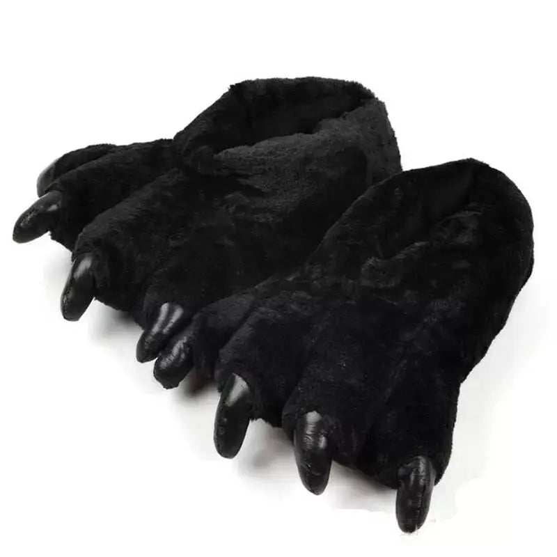 Bear Paw Slippers – Fluffy Indoor House Shoes for Men & Women