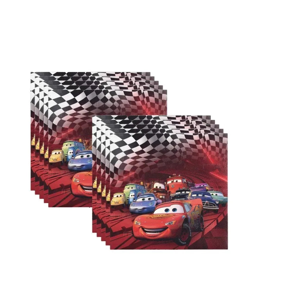 Red McQueen Racing Theme Party Tableware Set – Disposable Decorations