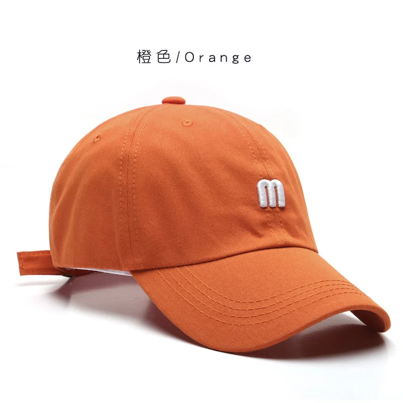 Cotton Baseball Cap with Letter M Embroidery – Unisex Snapback