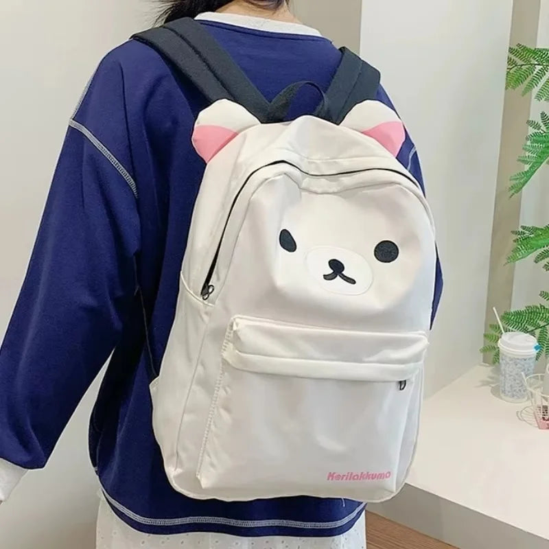 Cute Rilakkuma Bear Large Capacity School Backpack