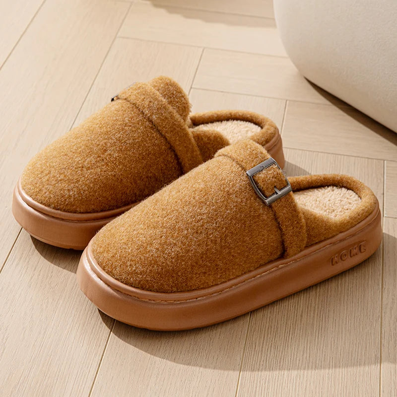 Women's Plush Platform Slippers – Fluffy Indoor House Shoes