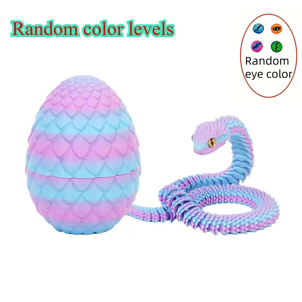 3D Printed Snake Egg Fidget Toy – Articulated Desk Ornament