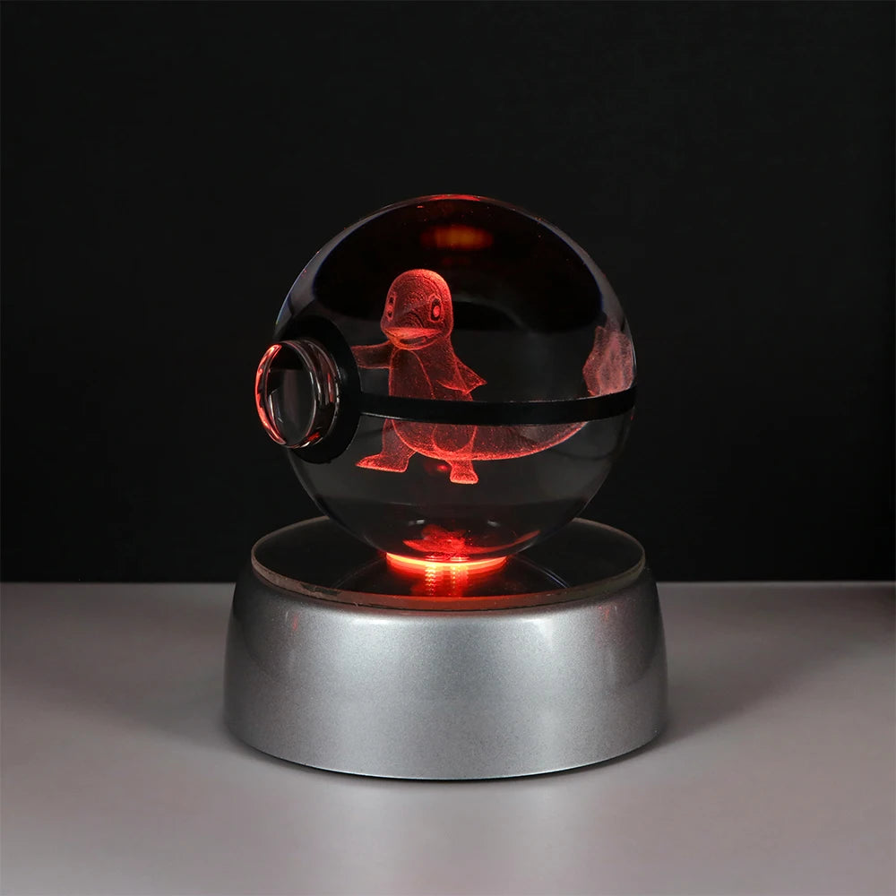 Pokémon Pikachu and Charizard 3D Crystal Poké Ball with LED Base