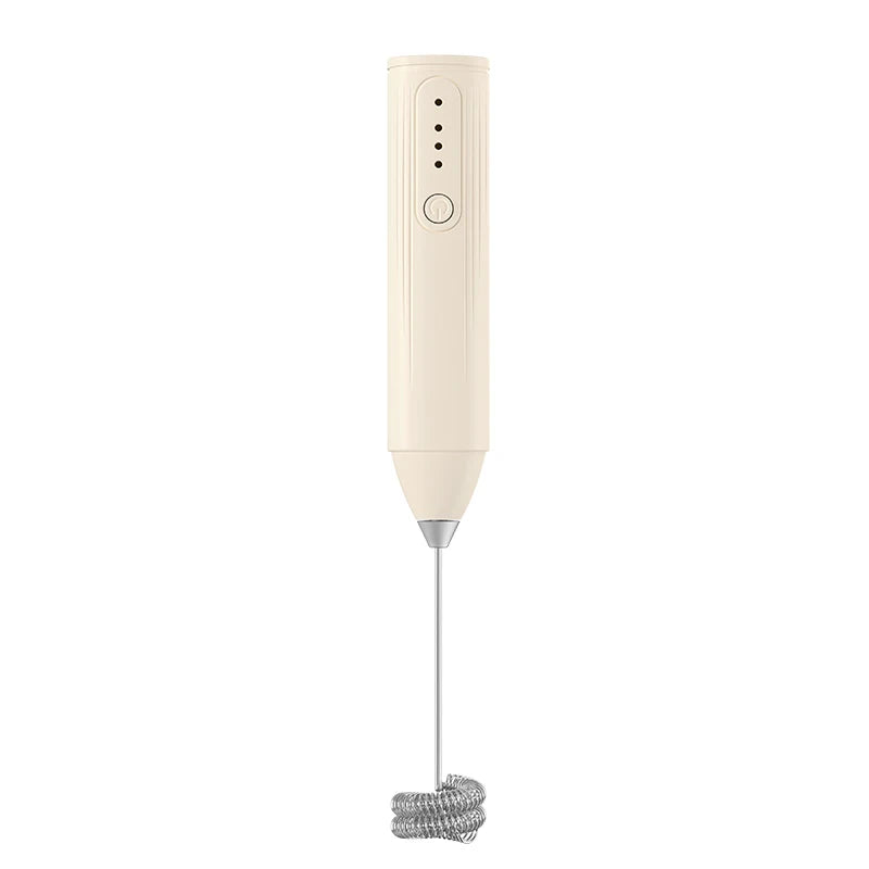 Electric Milk Frother Handheld USB Rechargeable 3-Speed Whisk Mixer