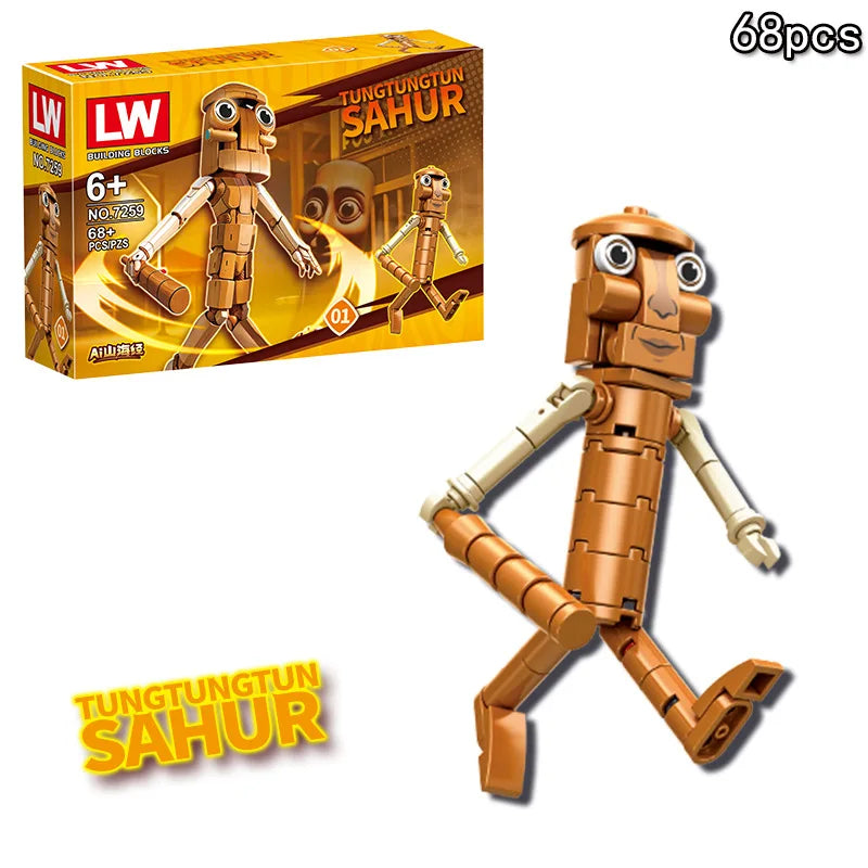 Italian Brainrot Building Blocks Set – Bombardino Crocodilo Brick Toy