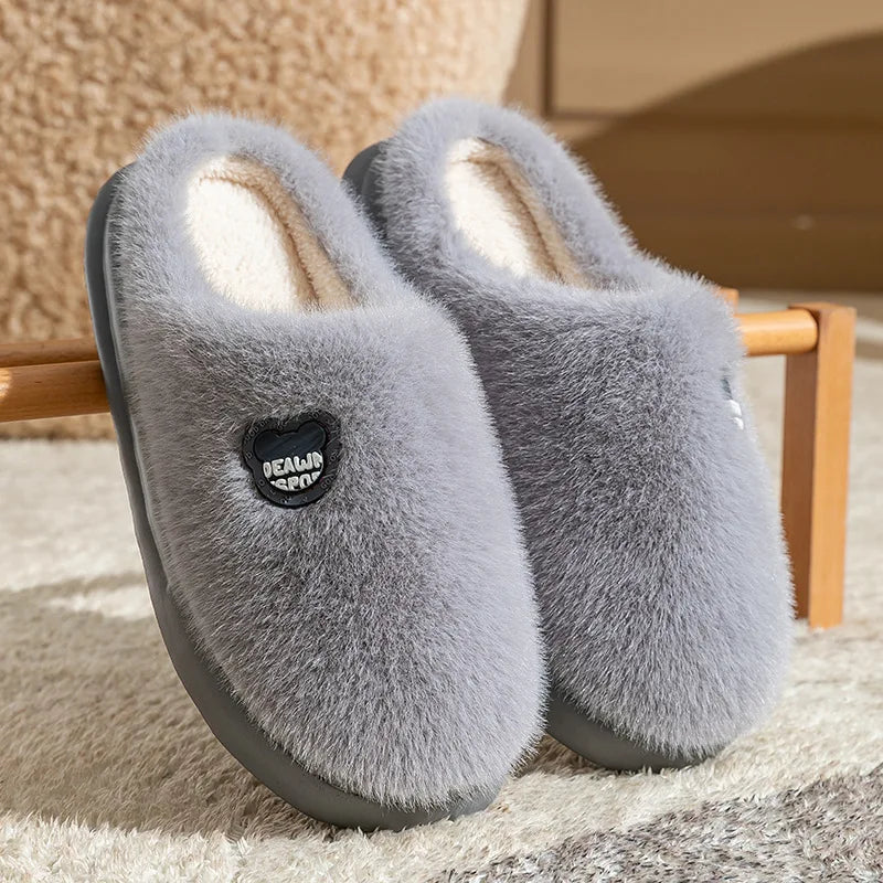 Memory Foam Plush Slippers – Cozy Non-Slip Winter House Shoes