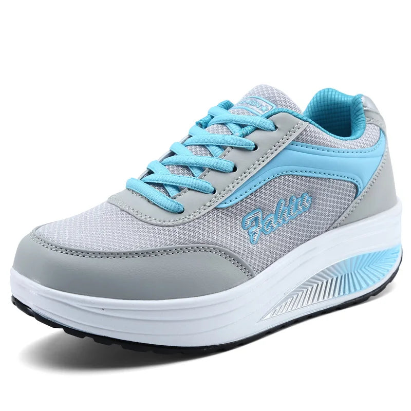 Women's Platform Walking Sneakers – Breathable Mesh