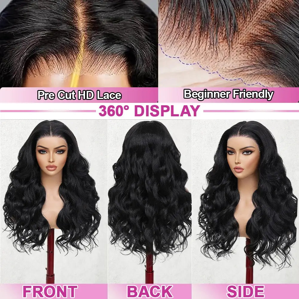 Body Wave Human Hair Lace Front Wig 13x4 HD Lace 4x4 Closure 18-40 Inch