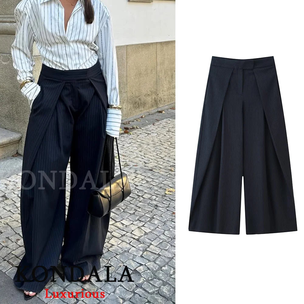 Wide Leg Pants for Women – High Waist Pleated Trousers with Pockets