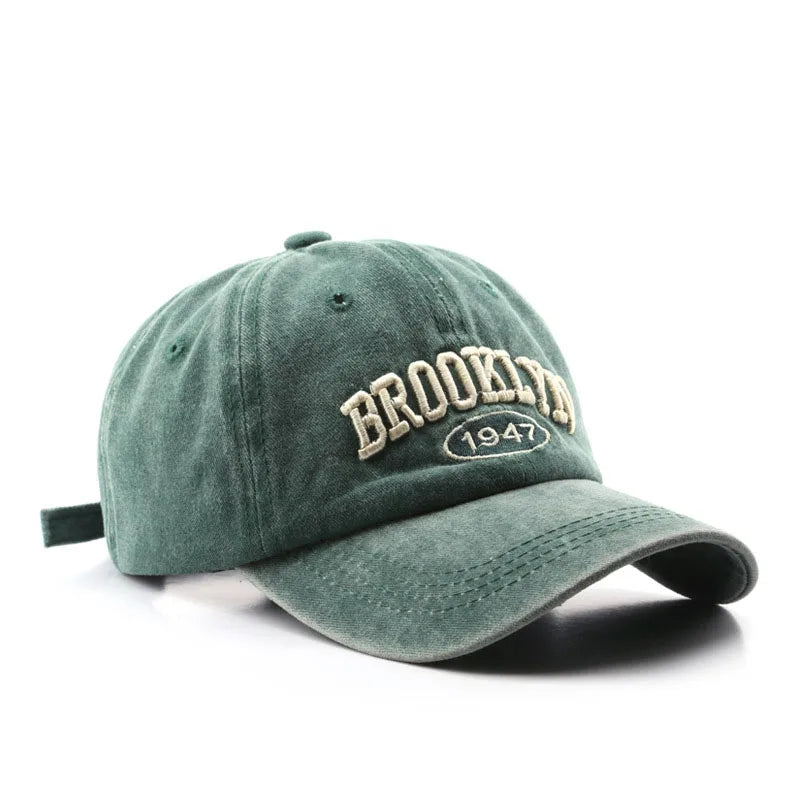Brooklyn 1947 Embroidered Baseball Cap – Unisex Washed Cotton