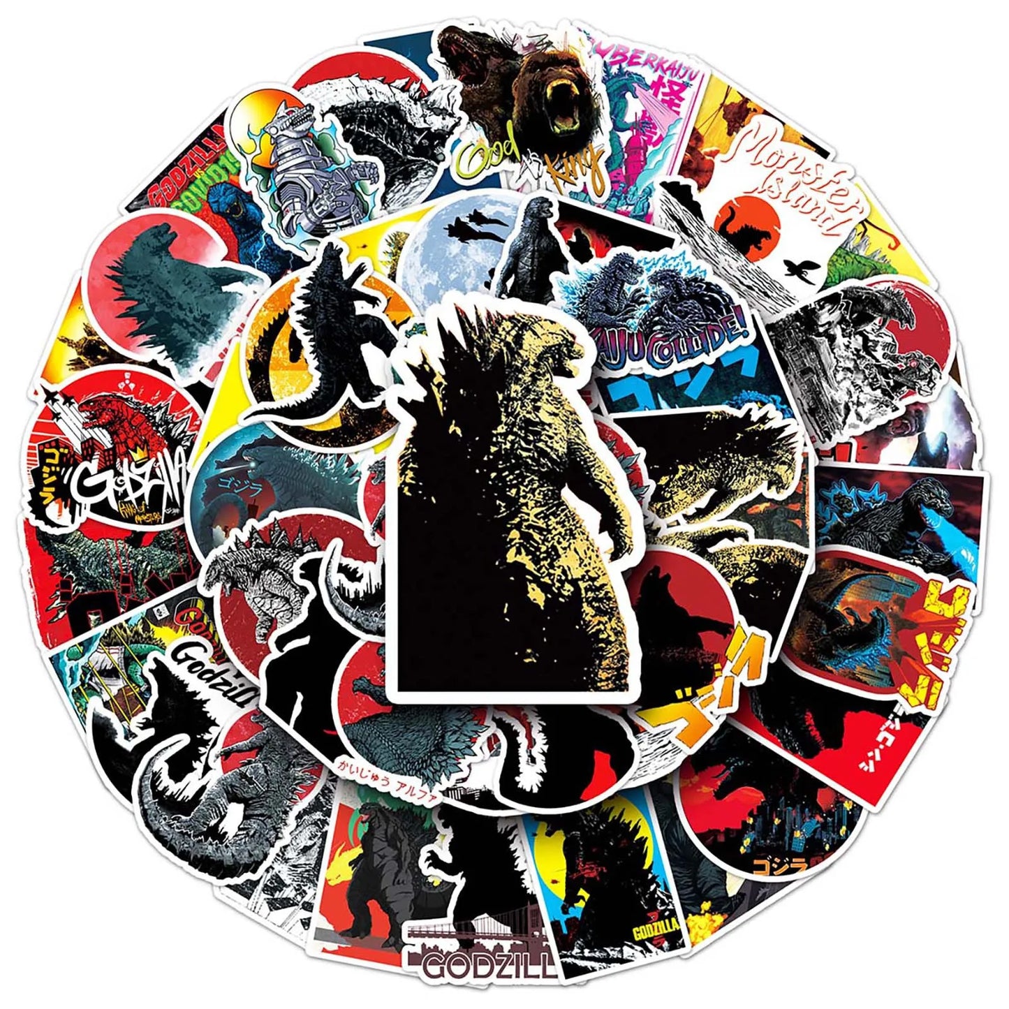 Godzilla Sticker Pack – 50 Unique Waterproof Anime Stickers