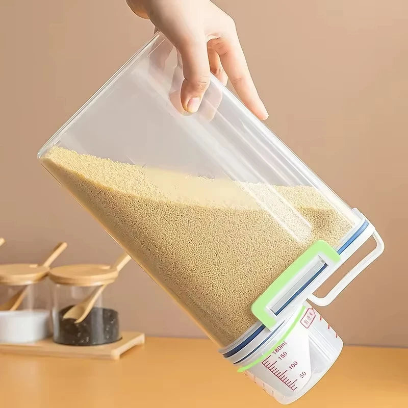 Rice Storage Container 2KG – Airtight Canister with Lid & Measuring Cup