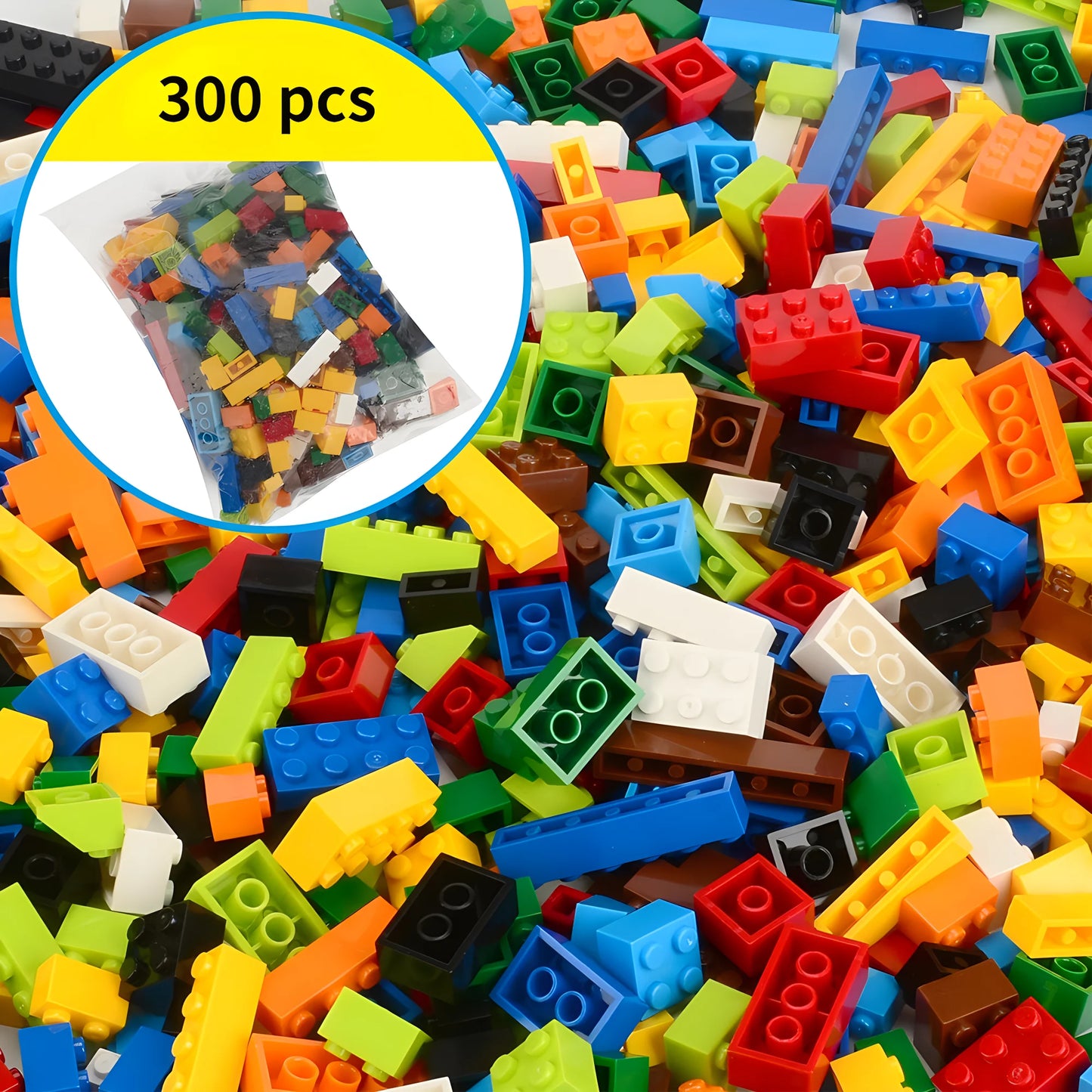 Bulk Building Blocks Set – 300, 500 or 1000 Pieces DIY Creative Bricks