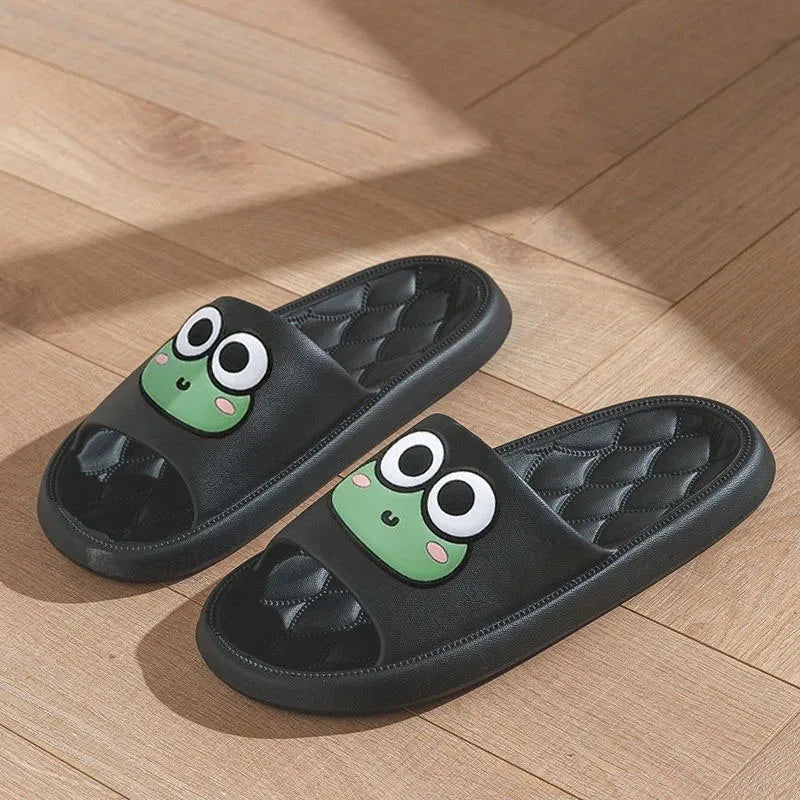 Cute Frog Non-Slip EVA Slippers – Soft Indoor Bathroom Slides