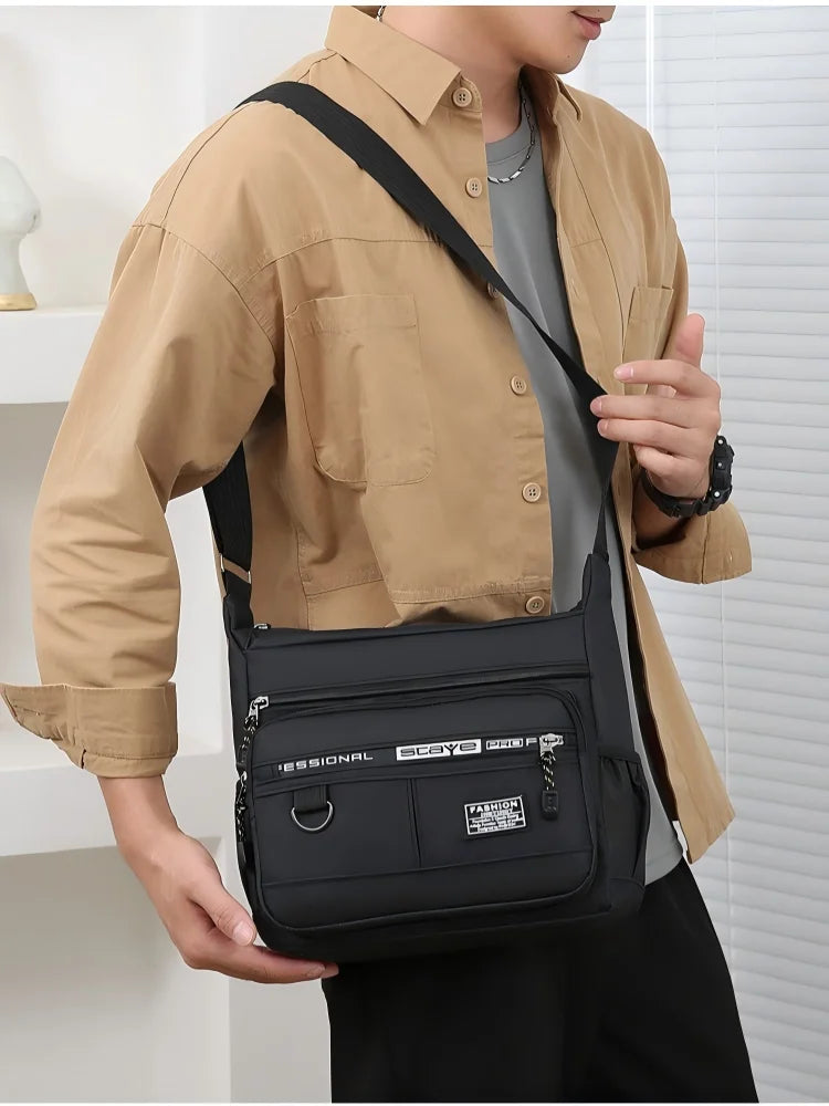 Men's Oxford Crossbody Bag – Large Capacity Multi-Pocket Shoulder Bag