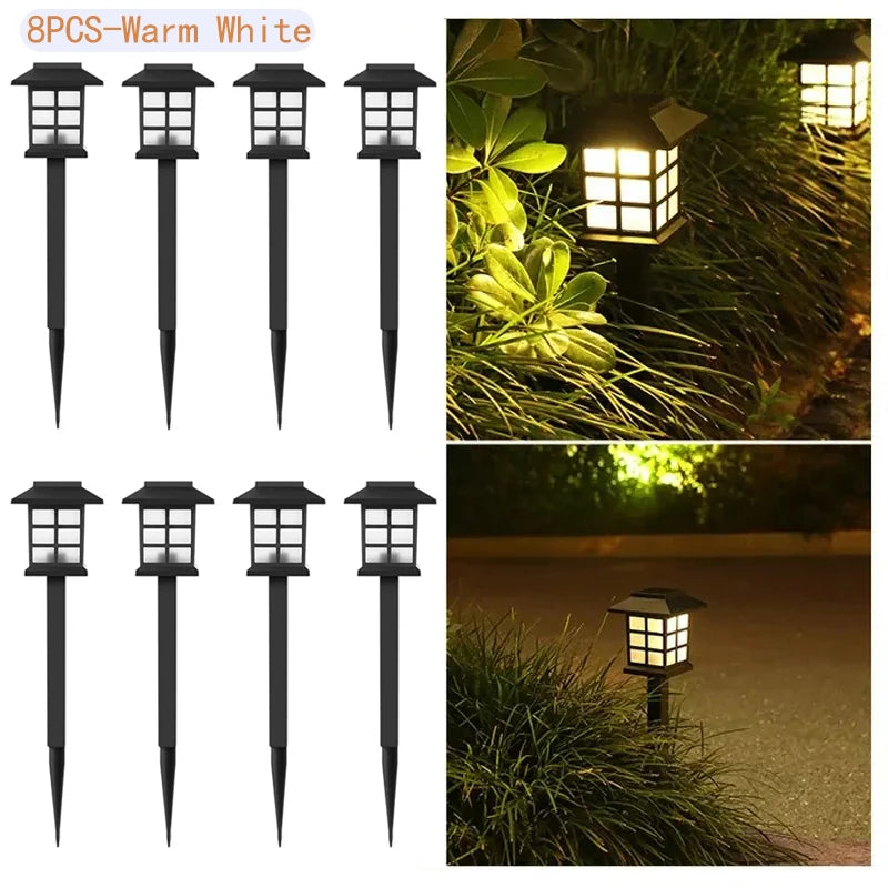 Solar Pathway Lights Outdoor – 8 Pack Waterproof Garden Stake Lamps