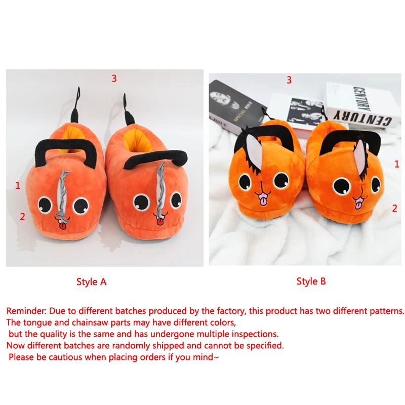 Pochita Plush Slippers – Chainsaw Man Anime Indoor Slippers