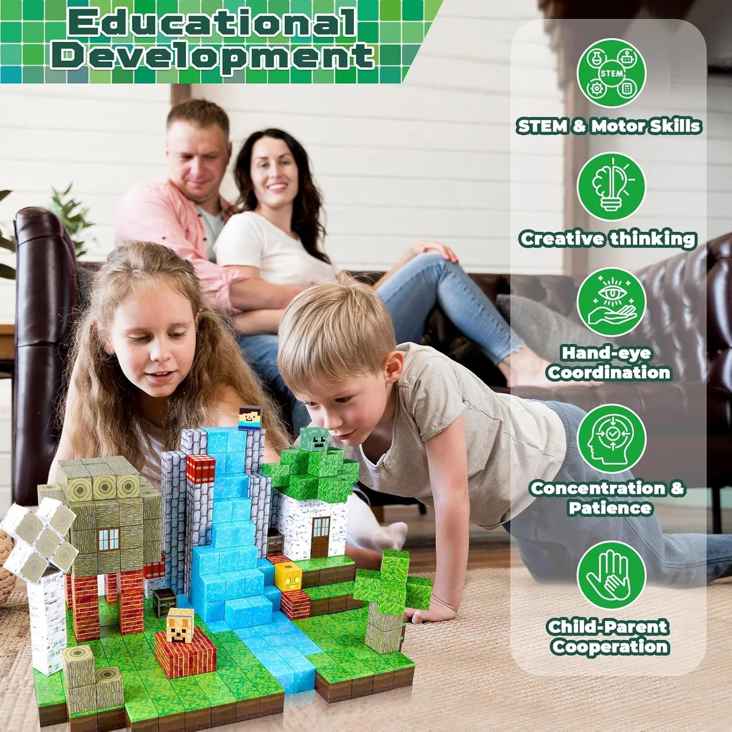 Magnetic Building Blocks Forest World Set – 100 Pcs STEM Toy