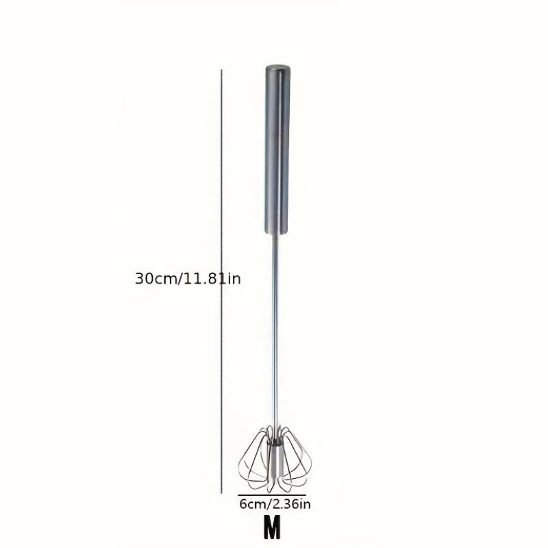 Semi-Automatic Egg Beater – Stainless Steel Hand Whisk