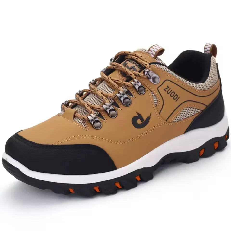 Men's Leather Casual Sneakers – Lightweight Walking Shoes