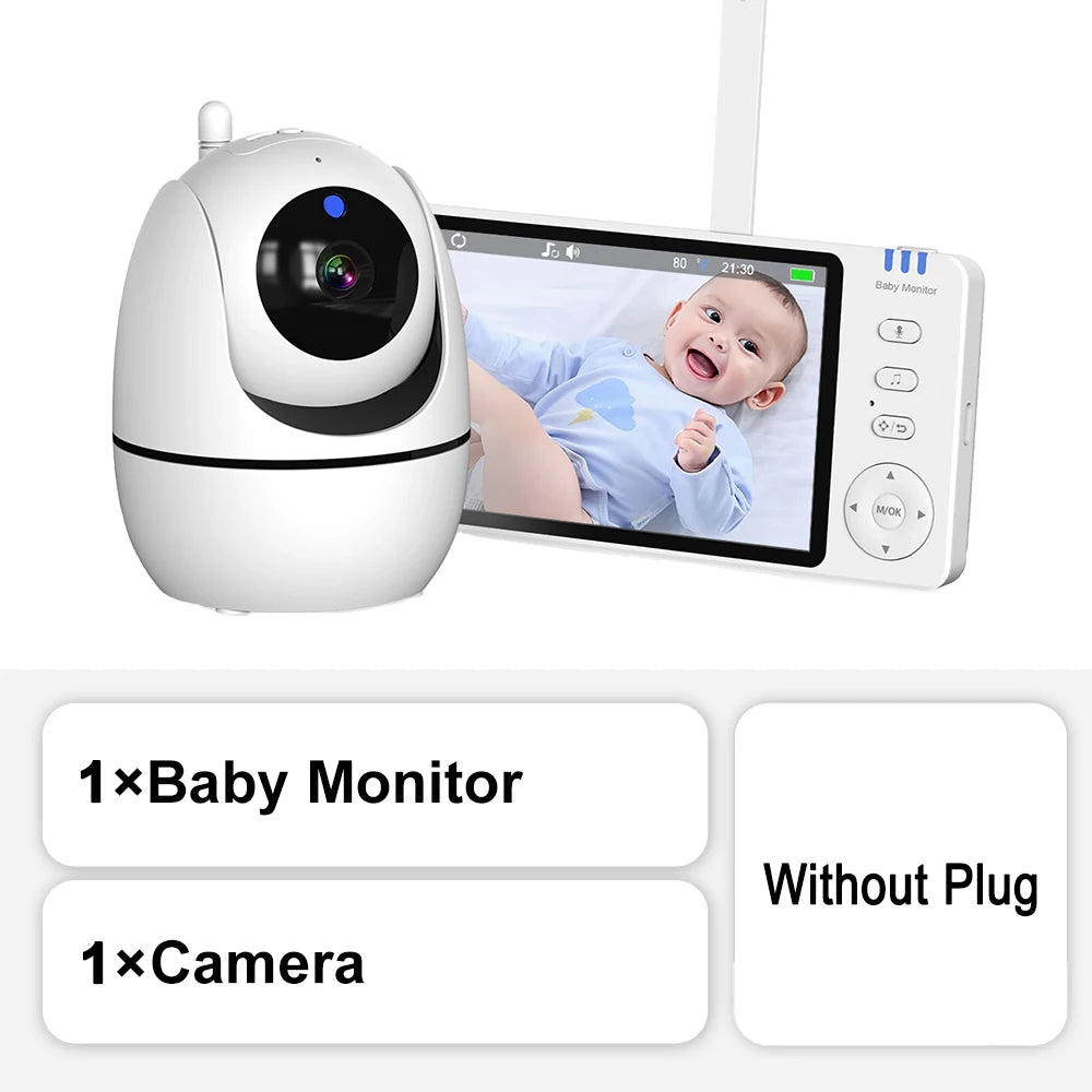 5-Inch Video Baby Monitor with PTZ Camera & Zoom