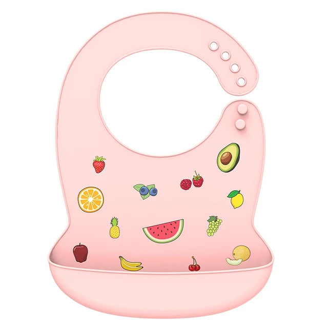 Silicone Baby Bib with Food Catcher – Waterproof & Soft