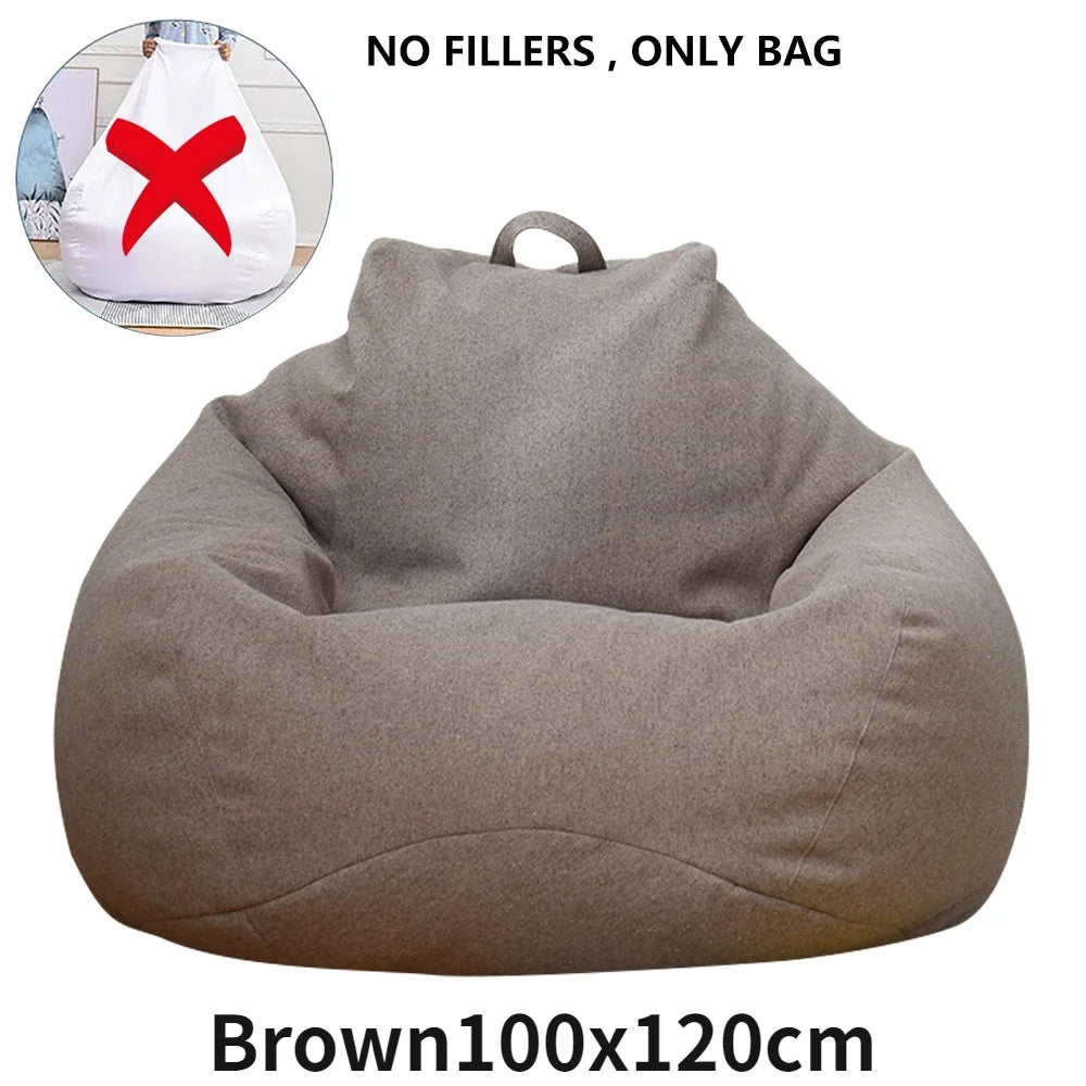 Large Soft Bean Bag Chair Cover Without Filler