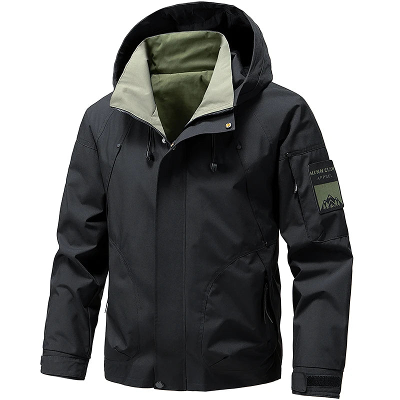 Men's Waterproof Hooded Windbreaker Jacket Hiking Outdoor