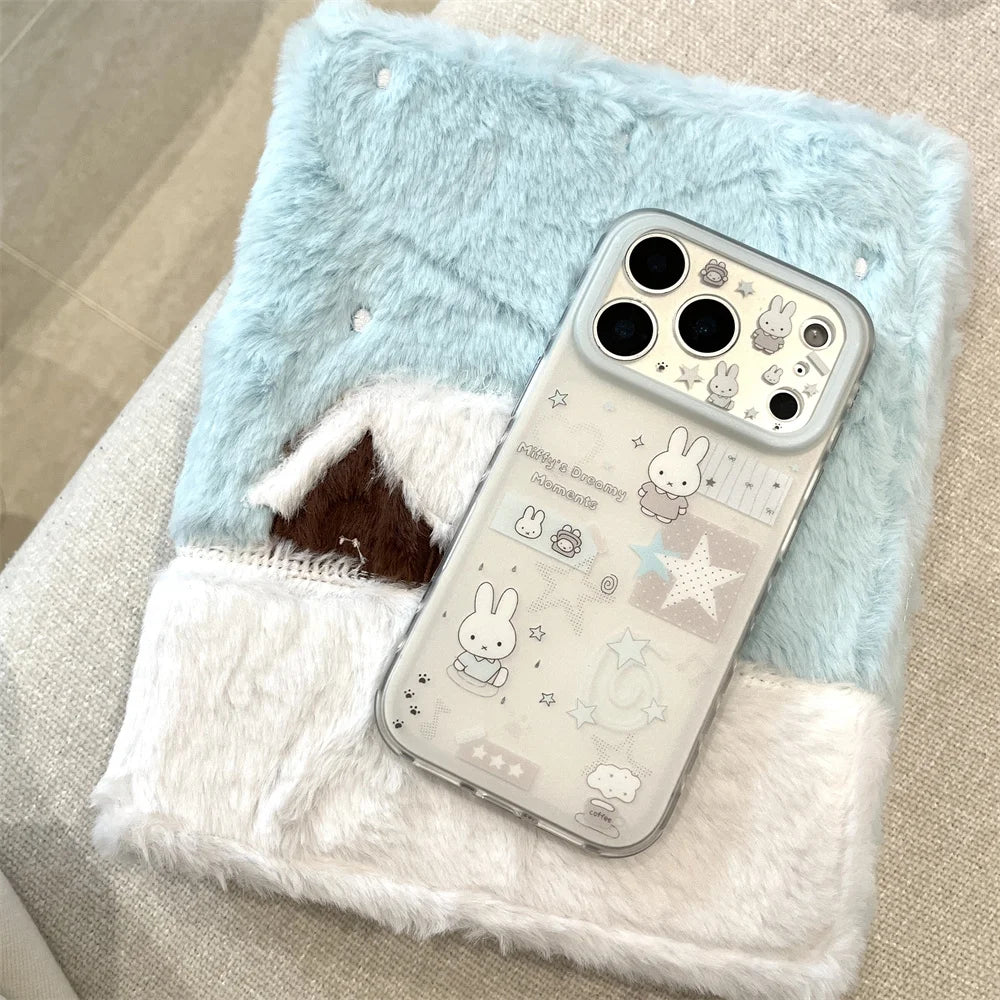 Cute Star Line Rabbit iPhone Case