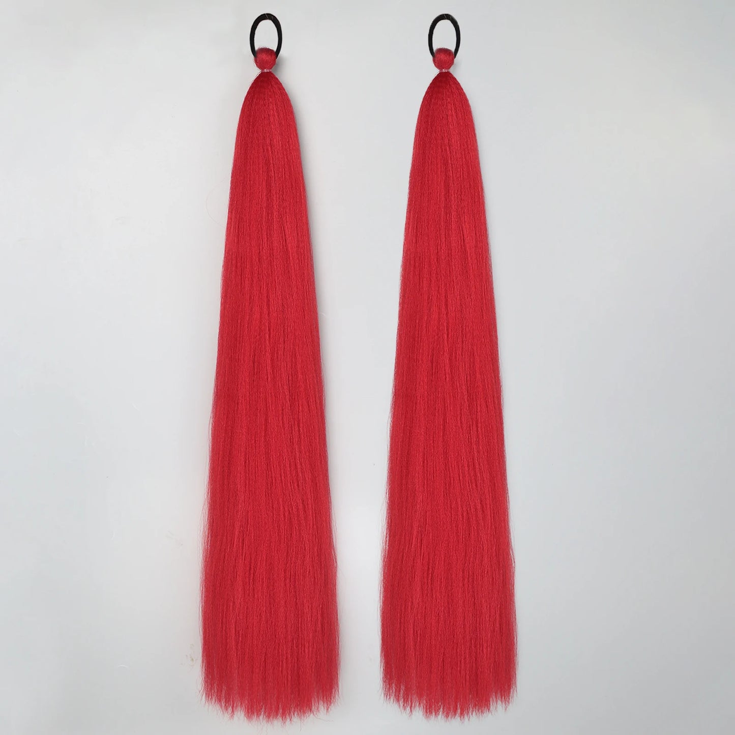 Synthetic Ponytail Extension – Long Straight Wrap-Around Hairpiece (2 Pcs)