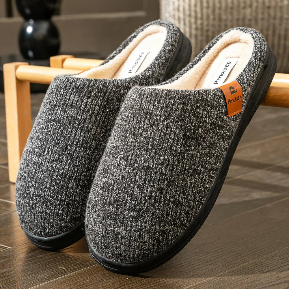 Men's Winter Slippers Memory Foam Anti-Slip Warm House Shoes