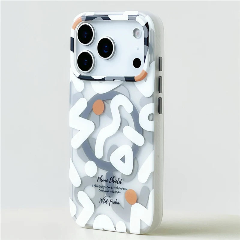 Trendy Graffiti Pattern for Magsafe Wireless Charge iPhone Case