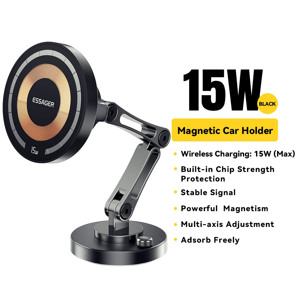 Essager Magnetic Car Phone Holder & 15W Wireless Charger – MagSafe