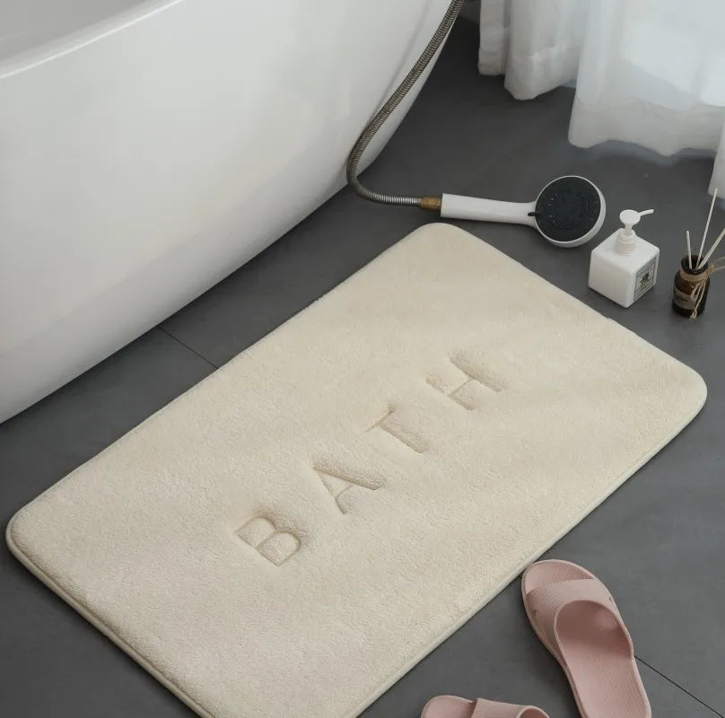Memory Foam Anti-Slip Mat – Super Absorbent Coral Fleece Bathroom Rug