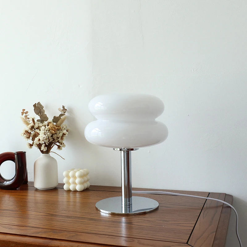 Macaron Glass Table Lamp with USB & Trichromatic Dimming