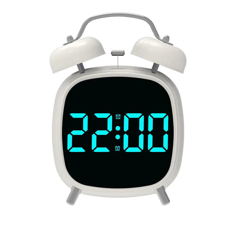 Voice Control Digital Alarm Clock – Double Bell, Super Loud, Night Mode