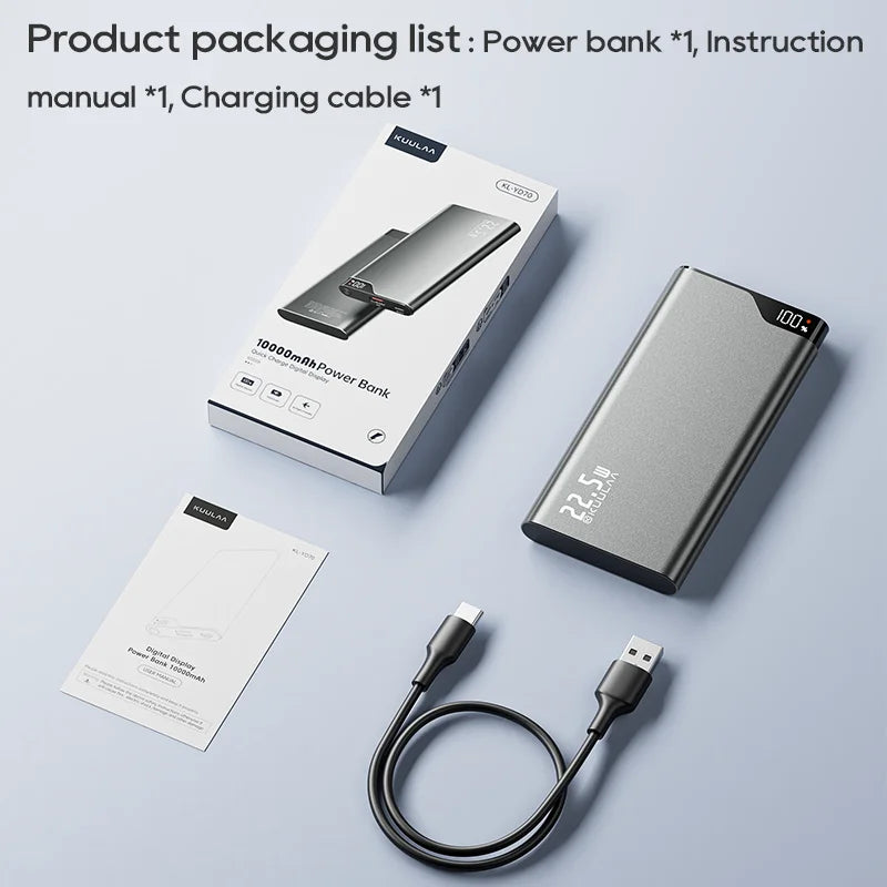 KUULAA 22.5W Power Bank 10000mAh Fast Charging Portable Charger